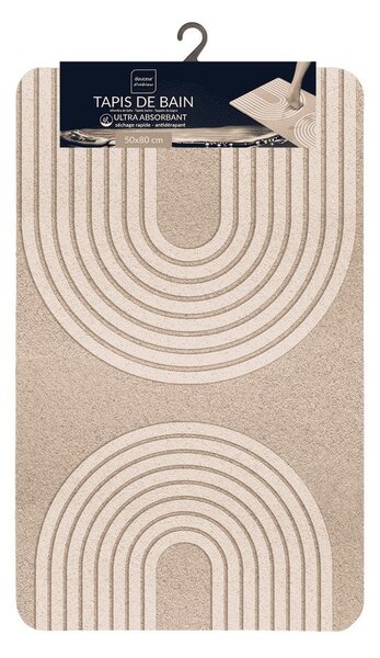Светлокафяв килим за баня 50x80 cm Adriel – douceur d'intérieur