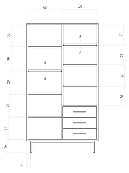 Гардероб от дъбова дървесина в естествен цвят 97x176 cm Abies - The Beds