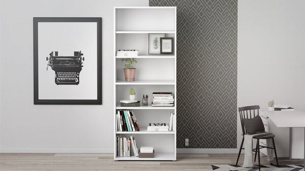 Бял модулен шкаф за книги 89x222 cm Prima - Tvilum