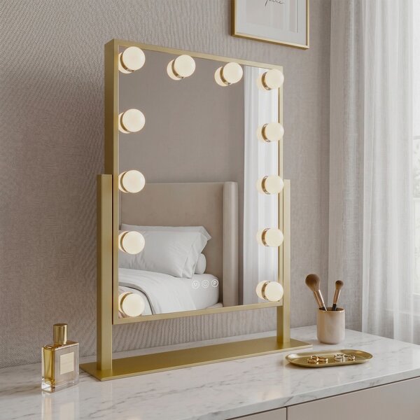 Огледало LED HOLLYWOOD L.Gold 30x40