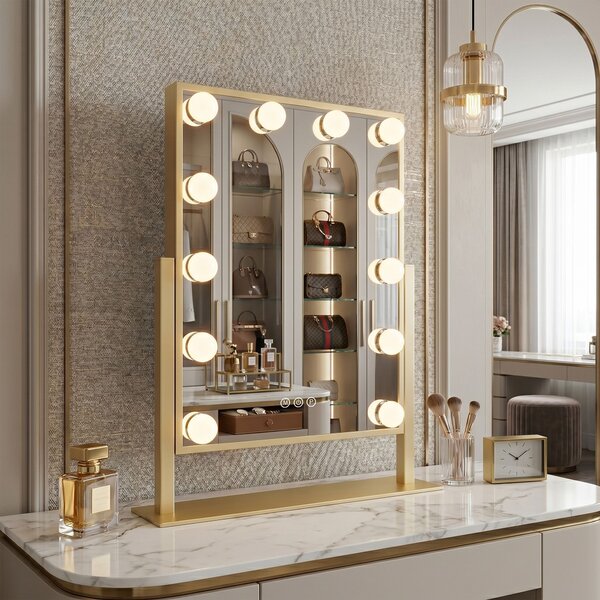 Огледало LED HOLLYWOOD L.Gold 30x40
