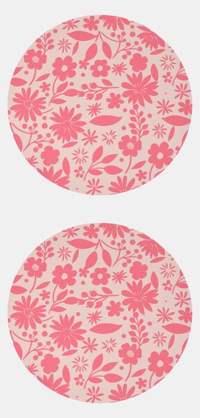 Sinsay - Кръгли подложки за маса с флорален мотив 2 pack - розов
