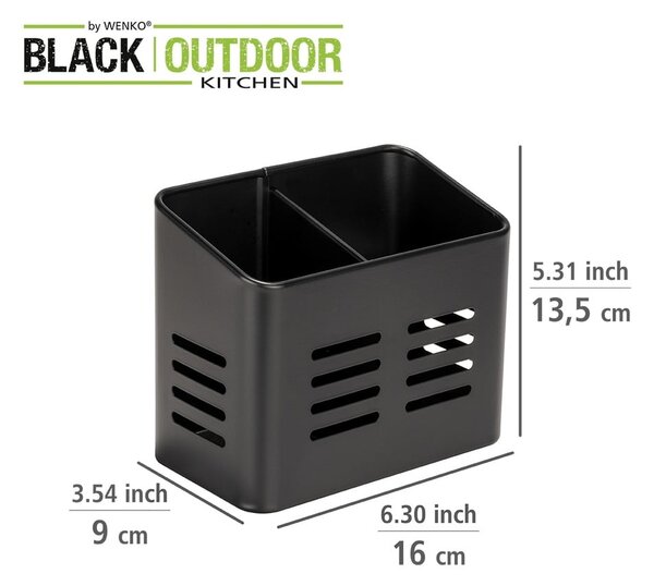 Черна стойка за прибори за хранене Black Outdoor Kitchen Baco - Wenko