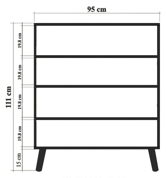 Бяло шкафче 95x111 cm Multilux – Kalune Design