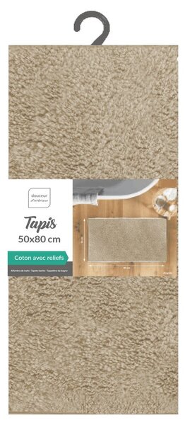 Светлокафяв килим за баня 50x80 cm Mael – douceur d'intérieur