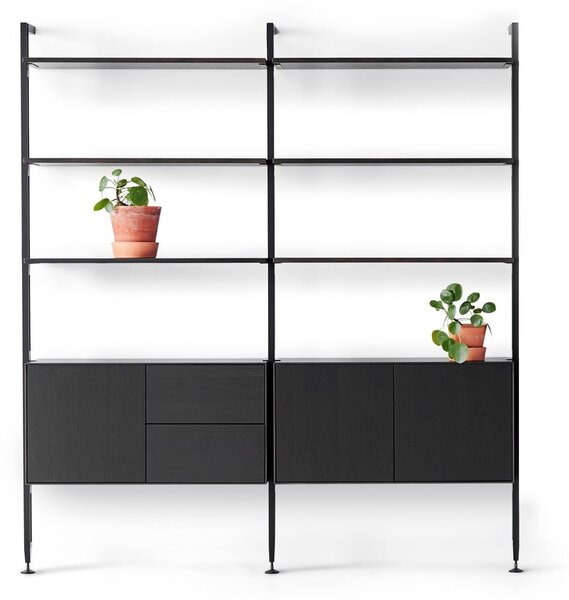 Черна етажерка за книги в дъбов декор 98x210 cm Edge by Hammel - Hammel Furniture