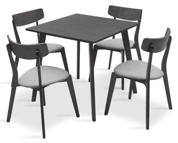 Комплект маса и столове Benson-Toto 5 части сив рустик 80x80x75 см