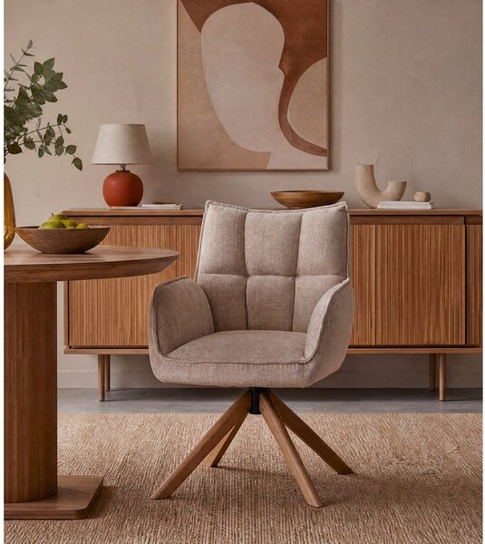 Кремави тапицирани трапезни столове в комплект 2 бр. Marilla – Unique Furniture