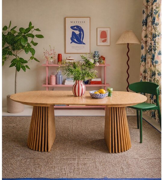 Кръгла сгъваема трапезна маса с дъбов плот ø 120 cm Osaka – House Nordic