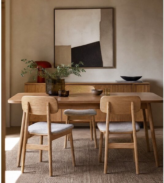 Трапезен стол в бежов и естествен цвят Livo – Unique Furniture