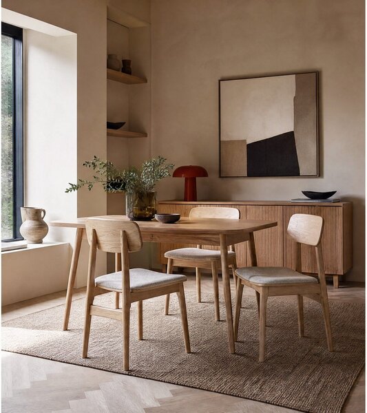 Трапезен стол в бежов и естествен цвят Livo – Unique Furniture