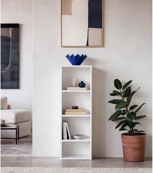 Бяла библиотека 30x106x24 cm Cube – Casa Selección