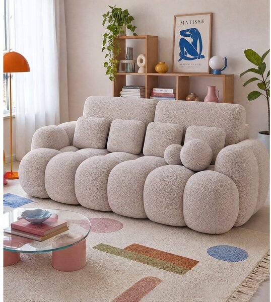 Бежов разтегателен диван от букле 256 cm Cotonn – ELTAP
