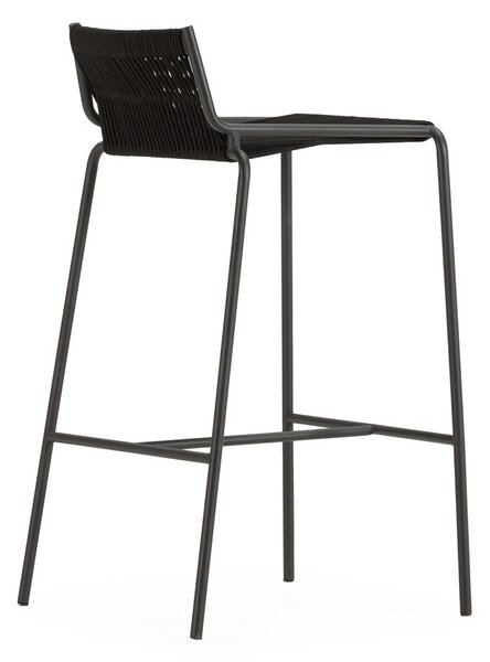 Черен метален бар стол (височина на седалката 65 cm) Emily – Marckeric