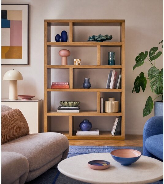 Етажерка за книги от екзотична дървесина 120x173 cm Dublin - TemaHome