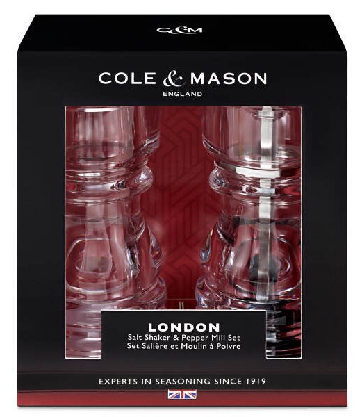 COLE & MASON Комплект солница и мелничка за пипер LONDON - 13 см