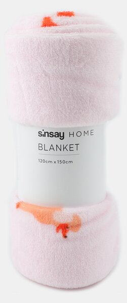 Sinsay - Одеяло с мотив на кучета - розов