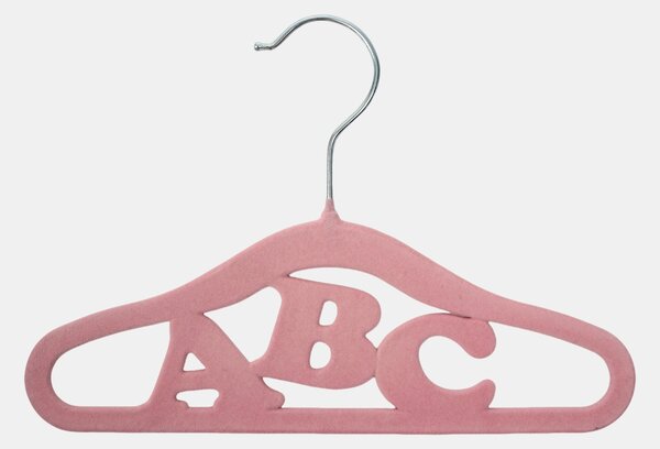 Sinsay - Детски закачалки с надпис ABC 10 pack - пастелнорозово