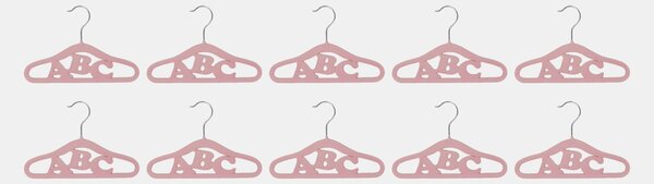 Sinsay - Детски закачалки с надпис ABC 10 pack - пастелнорозово