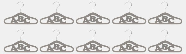 Sinsay - Детски закачалки с надпис ABC 10 pack - Светло сиво