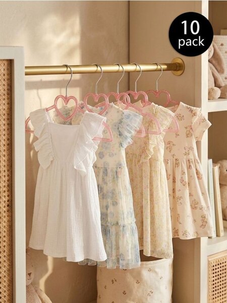Sinsay - Закачалки с мотив сърце 10 pack - пастелнорозово