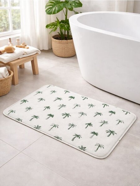 Sinsay - Постелка за баня с мотив палми - кремав