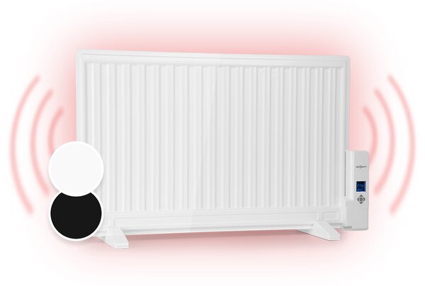 OneConcept Wallander, маслен радиатор, 800 W, термостат, маслено нагряване, ultra плосък дизайн, бял