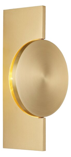 Globo LED стенна лампа „Jasper“, височина 28 см, матиран месинг, метал, Злато / месинг, Дневна/трапезария, Метал, Модерен