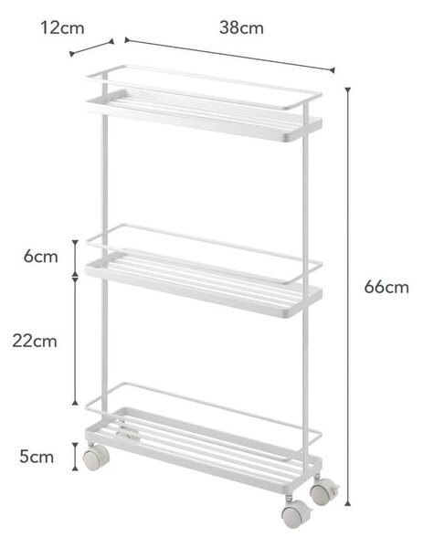 Бял метален подвижен стелаж 38x66 cm Tower – YAMAZAKI