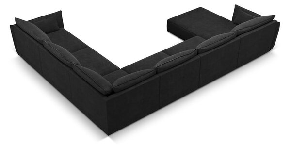 Тъмносив ъглов диван (десен ъгъл) Vanda - Mazzini Sofas