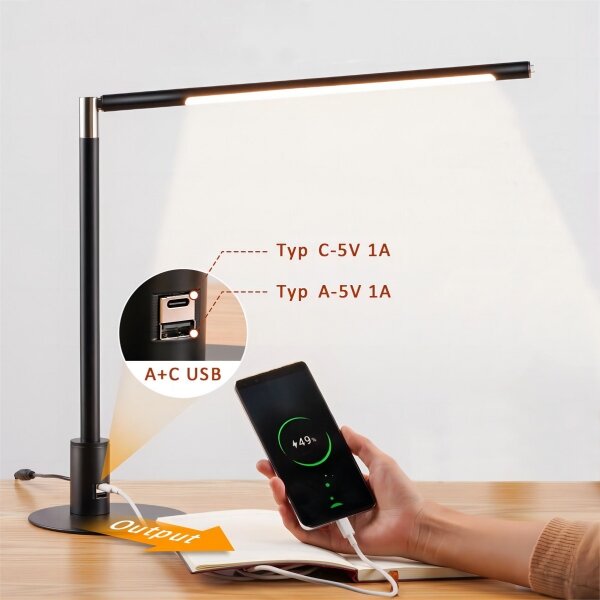 Brilagi - LED димируема сензорна настолна лампа с USB портове VARIO LED/7W/230V CRI 96