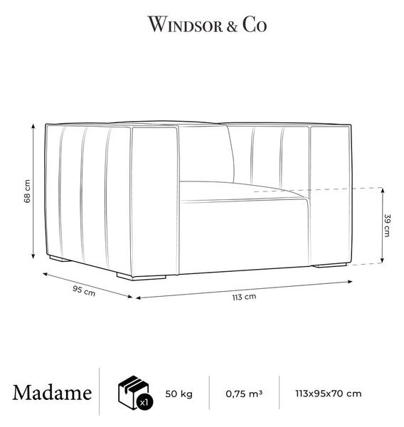 Светлосиво кресло Madame - Windsor & Co Sofas