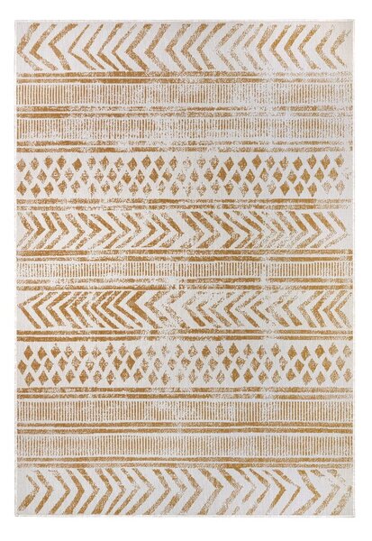 Външен килим в бял цвят и жълта охра 80x150 cm Biri – NORTHRUGS