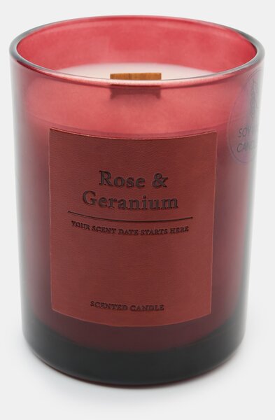 Sinsay - Ароматна свещ с добавен соев восък Rose and Geranium - бледомораво