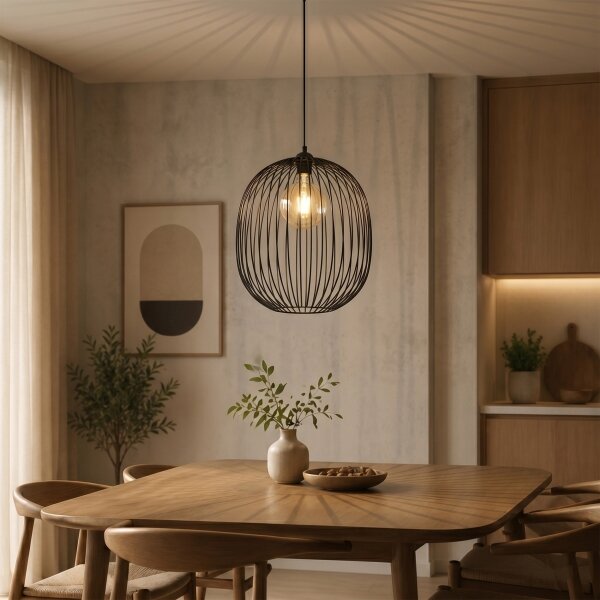 Полилей на кабел DESTELLO 1xE27/15W/230V Ø 33 см, черен