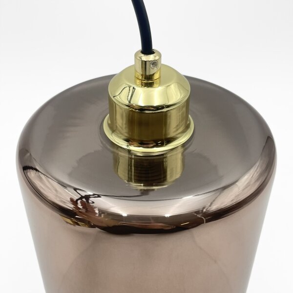 Полилей на кабел LIAH 1xE27/15W/230V, златисто/опушено кафяво