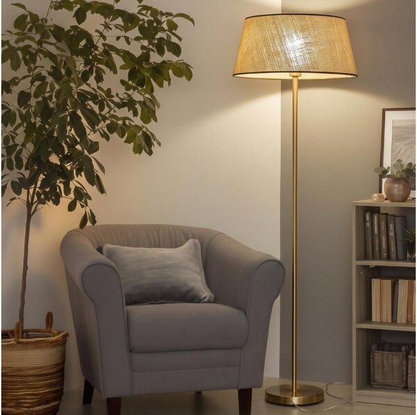 Brilagi - LED подова лампа CERIA 1xE27/20W/230V Ø 50 см бежова/златиста