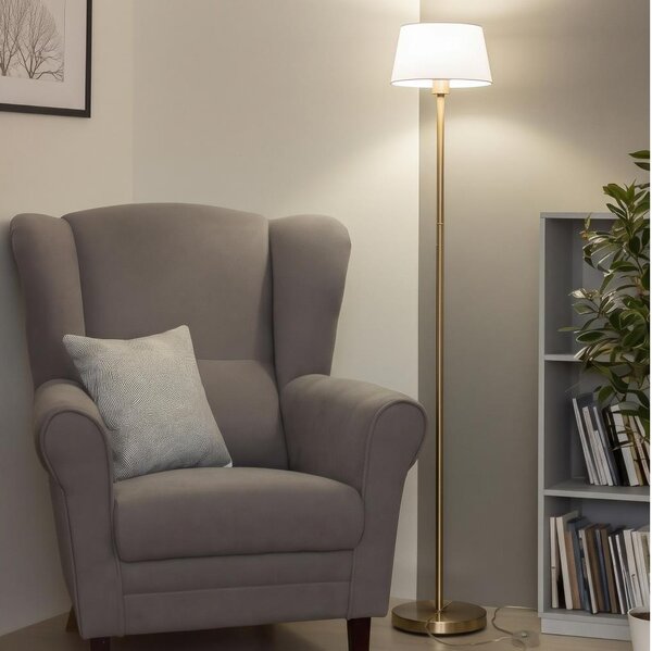 Brilagi - LED подова лампа CERIA 1xE27/20W/230V Ø 30 см бяла/златна