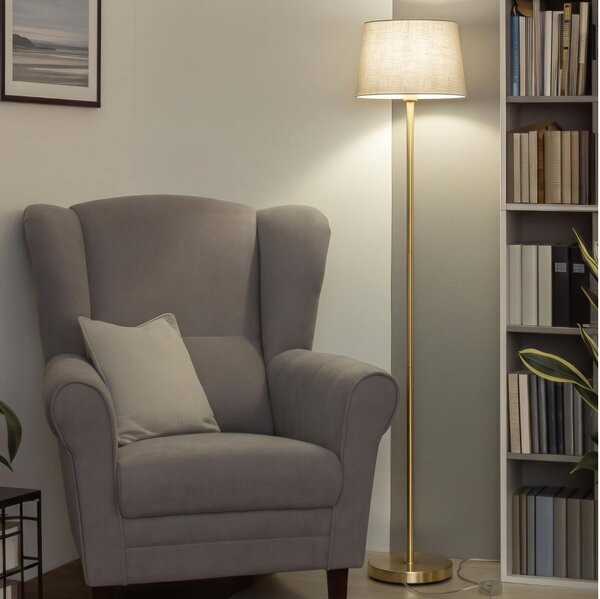 Brilagi - LED подова лампа CERIA 1xE27/20W/230V Ø 30 см сива/златиста