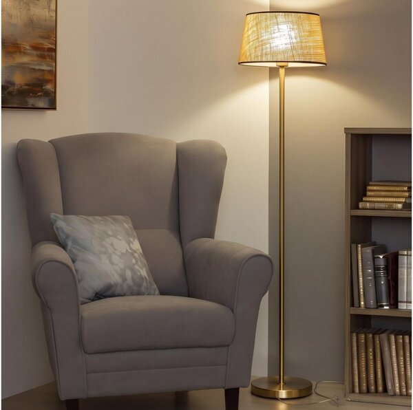 Brilagi - LED подова лампа CERIA 1xE27/20W/230V, диаметър 35 см, бежова/златиста