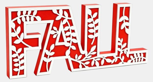 Sinsay - Стояща декорация във форма на надпис Fall - opaнжeв