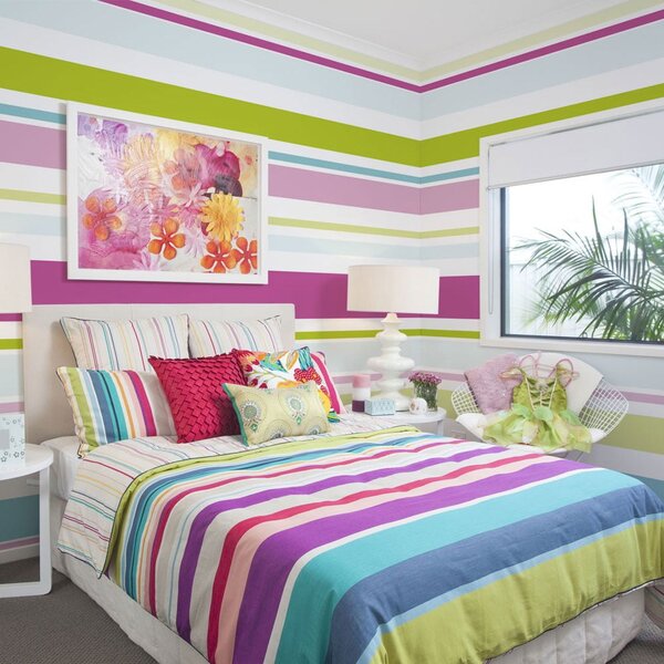 Тапети от нетъкан текстил 200 cm x 154 cm Bright Stripes - Artgeist