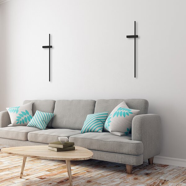 Milagro Lighting LED стенна лампа Vision, височина 90 cm, метал, черна, 3000 K, Черен, Дневна/трапезария, Метал, Модерен, Стенна ъглова