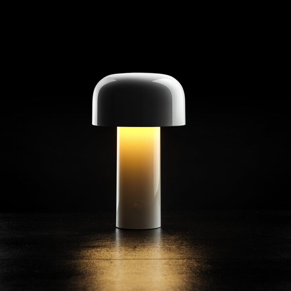 FLOS LED настолна лампа с акумулатор Bellhop, бяла, 21 см, регулиране на, Затъмняване, Бял, Дневна/трапезария, Пластмаса, Дизайн