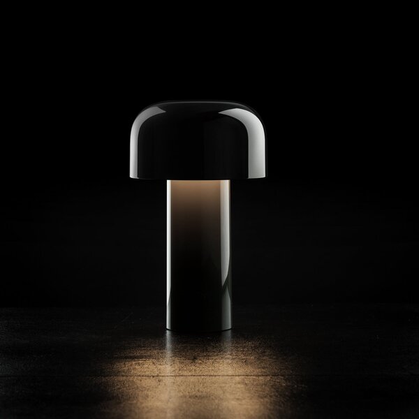 FLOS LED настолна лампа с акумулатор Bellhop, черна, 21 см, регулиране на, Затъмняване, Черен, Дневна/трапезария, Пластмаса, Дизайн