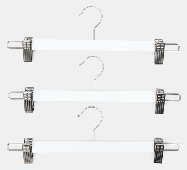 Sinsay - Дървени закачалки с клипсове 3 pack - бял