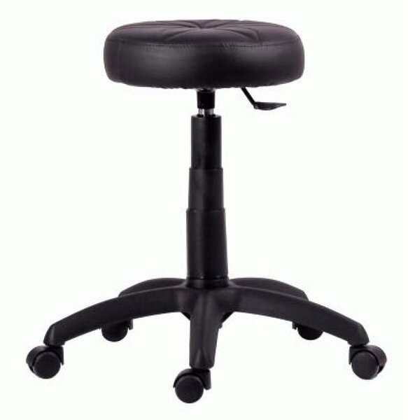 Табуретка Antares HOCKER, до 100кг, изкуствена кожа, газов механизъм, черна