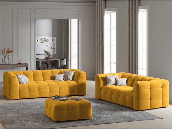 Жълт кадифен диван , 208 см Vesta - Windsor & Co Sofas