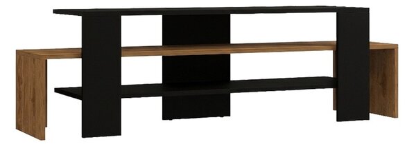 ТВ шкаф, Lenour, Pako, черен, 150x35x45 см