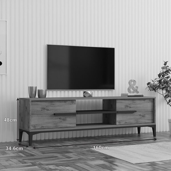 ТВ шкаф, Eslem, Pako, дъб 160x34,6x48,1 см